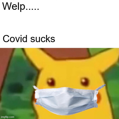 Surprised Pikachu | Welp..... Covid sucks | image tagged in memes,surprised pikachu | made w/ Imgflip meme maker