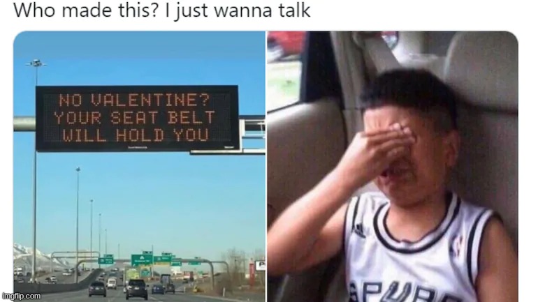 when u see this and have no valintine | image tagged in seatbelt,love | made w/ Imgflip meme maker