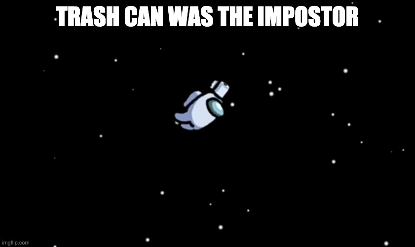 Among Us ejected | TRASH CAN WAS THE IMPOSTOR | image tagged in among us ejected | made w/ Imgflip meme maker