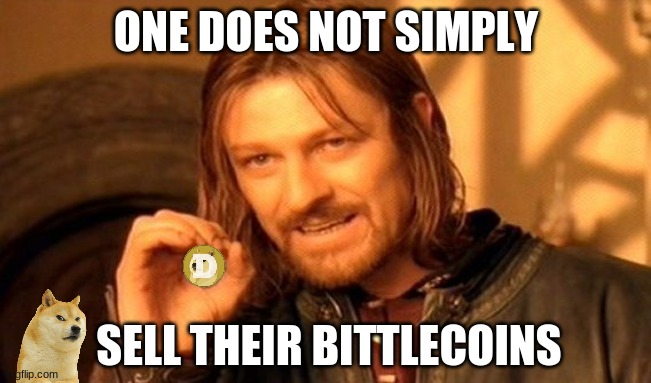 One Does Not Simply Meme | ONE DOES NOT SIMPLY; SELL THEIR BITTLECOINS | image tagged in memes,one does not simply,dogecoin,doge,cryptocurrency,crypto | made w/ Imgflip meme maker
