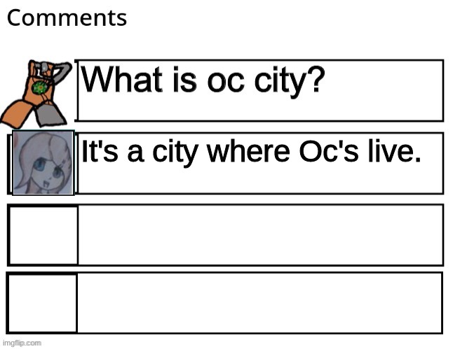 It's a city where Oc's live. | made w/ Imgflip meme maker