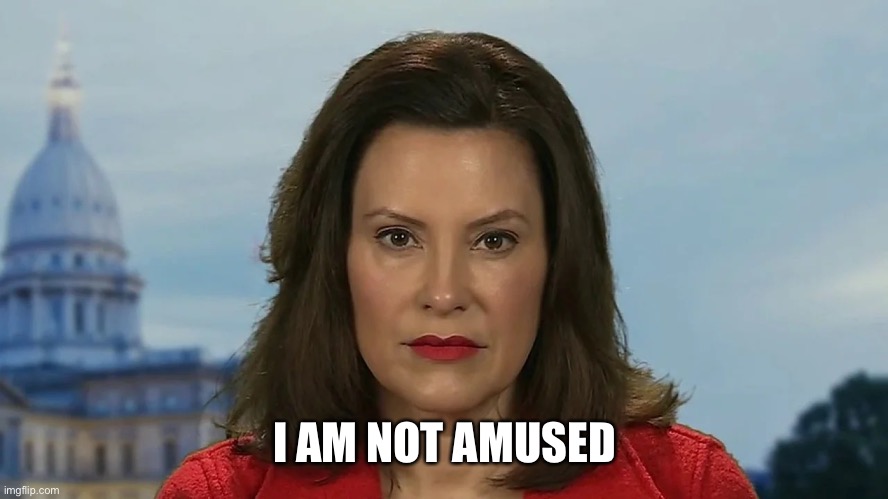 Democrat Michigan Governor Gretchen Whitmer | I AM NOT AMUSED | image tagged in democrat michigan governor gretchen whitmer | made w/ Imgflip meme maker