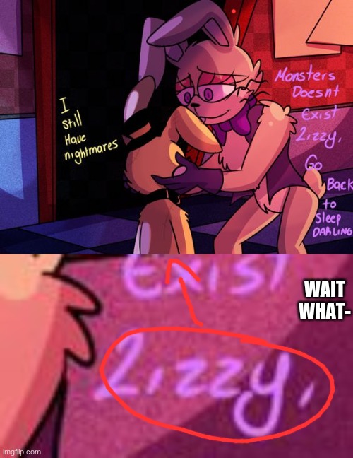 huh | WAIT WHAT- | image tagged in fnaf | made w/ Imgflip meme maker