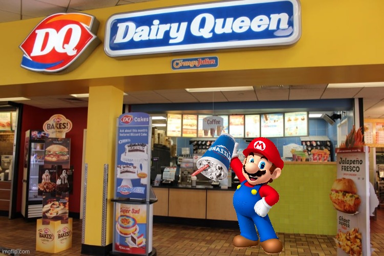 Mario gets amazed by how the blizzard stays in the cup at Dairy Queen.mp3 | image tagged in mario lives,mario,dq,dairy queen,blizzard,memes | made w/ Imgflip meme maker