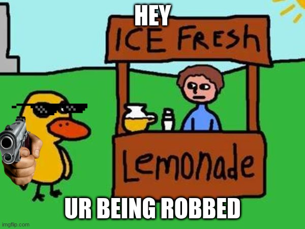 The Duck Song | HEY; UR BEING ROBBED | image tagged in the duck song | made w/ Imgflip meme maker