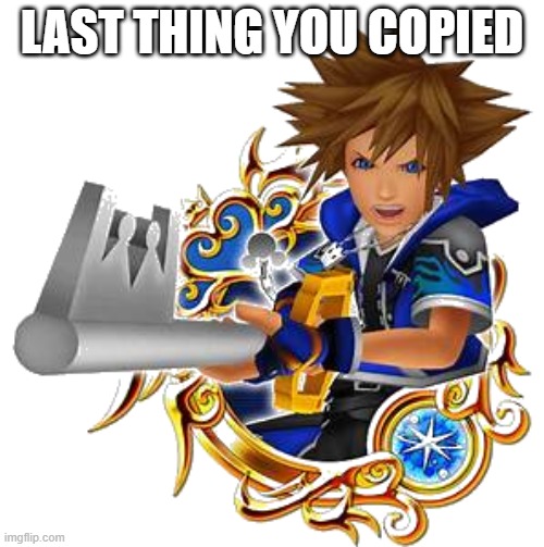 ya know the drill | LAST THING YOU COPIED | image tagged in sora wisdom medal | made w/ Imgflip meme maker
