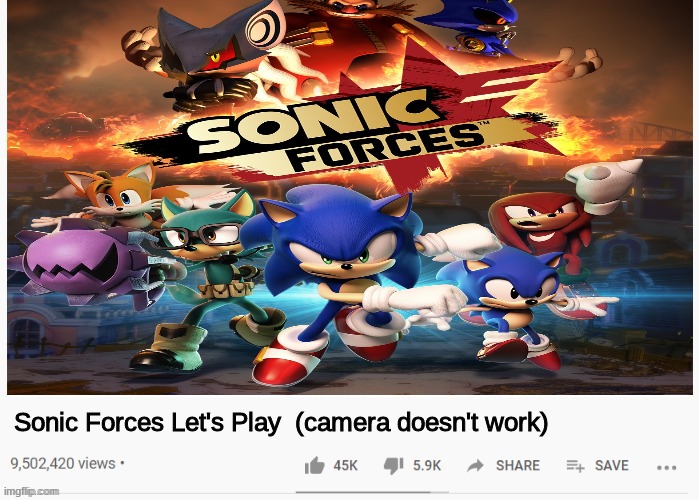  Sonic Forces Let's Play  (camera doesn't work) | made w/ Imgflip meme maker