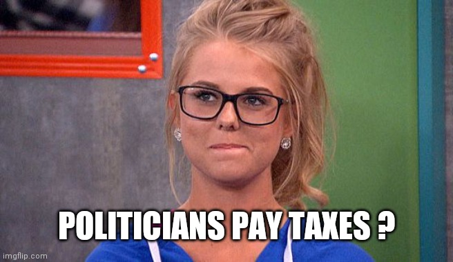 Nicole 's thinking | POLITICIANS PAY TAXES ? | image tagged in nicole 's thinking | made w/ Imgflip meme maker