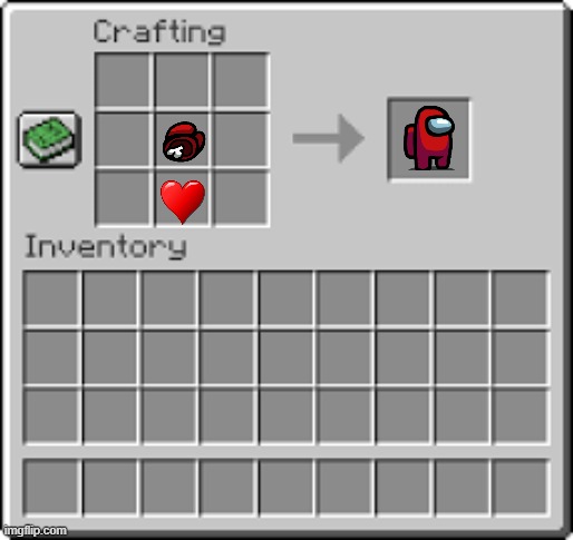 Among us Crafting Minecraft | image tagged in minecraft | made w/ Imgflip meme maker