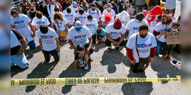 High Quality Illegal migrants wearing Biden tee shirts Blank Meme Template