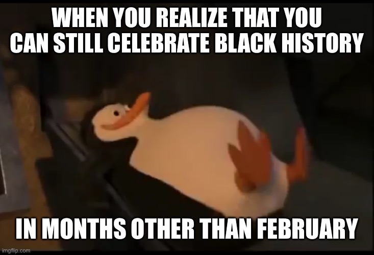 Wait.  You can do that?! | WHEN YOU REALIZE THAT YOU CAN STILL CELEBRATE BLACK HISTORY; IN MONTHS OTHER THAN FEBRUARY | image tagged in when you realize,funny,memes,black history month | made w/ Imgflip meme maker