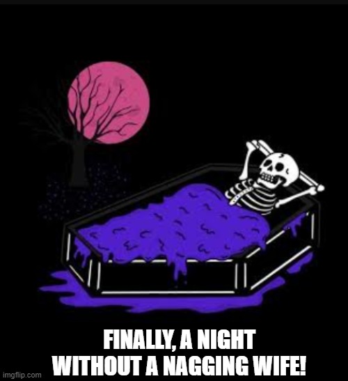 FINALLY, A NIGHT WITHOUT A NAGGING WIFE! | made w/ Imgflip meme maker