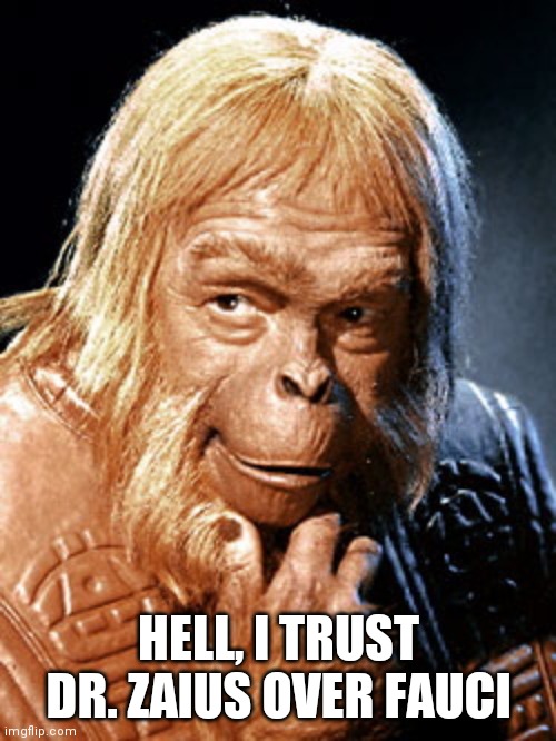 Dr Zaius | HELL, I TRUST DR. ZAIUS OVER FAUCI | image tagged in dr zaius | made w/ Imgflip meme maker