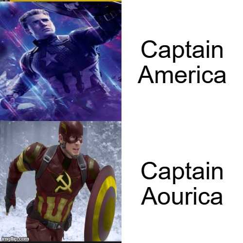 Communism | Captain
America; Captain
Aourica | image tagged in memes,drake hotline bling,captain,lol,russia,soviet union | made w/ Imgflip meme maker