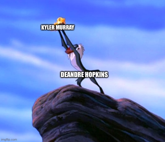 The Cardinals in a Nut shell | KYLER MURRAY; DEANDRE HOPKINS | image tagged in football meme | made w/ Imgflip meme maker