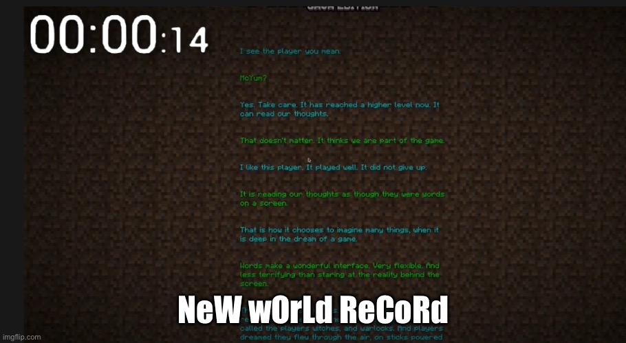 NeW wOrLd ReCoRd | made w/ Imgflip meme maker