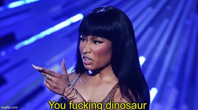 Nicki Minaj you fucking dinosaur | image tagged in nicki minaj you fucking dinosaur | made w/ Imgflip meme maker