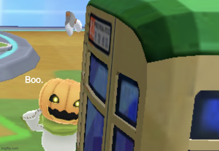 I’ve somehow managed to catch this on camera. | Boo. | image tagged in spoopy pumpkinmon | made w/ Imgflip meme maker