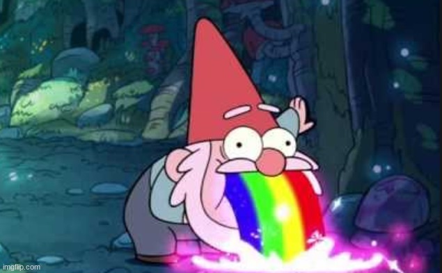 Gravity falls gnome rainbow barf | image tagged in gravity falls gnome rainbow barf | made w/ Imgflip meme maker