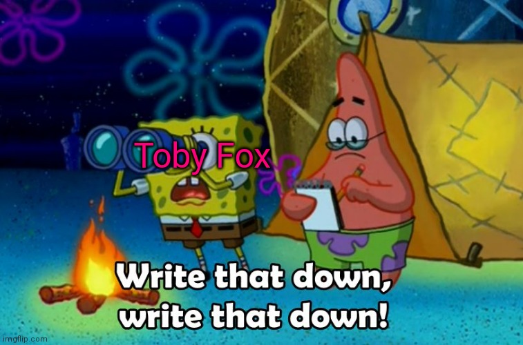 write that down | Toby Fox | image tagged in write that down | made w/ Imgflip meme maker