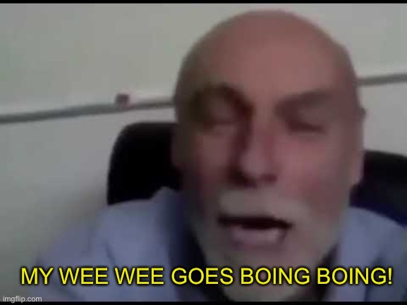 My wee wee goes Boing boing! Blank Meme Template