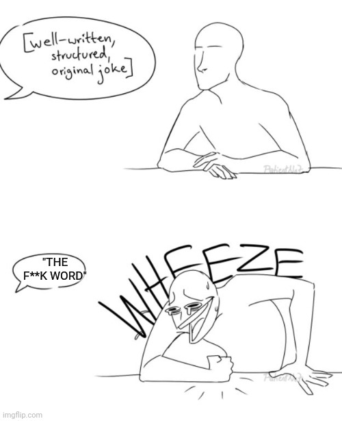 Wheeze | "THE F**K WORD" | image tagged in wheeze | made w/ Imgflip meme maker