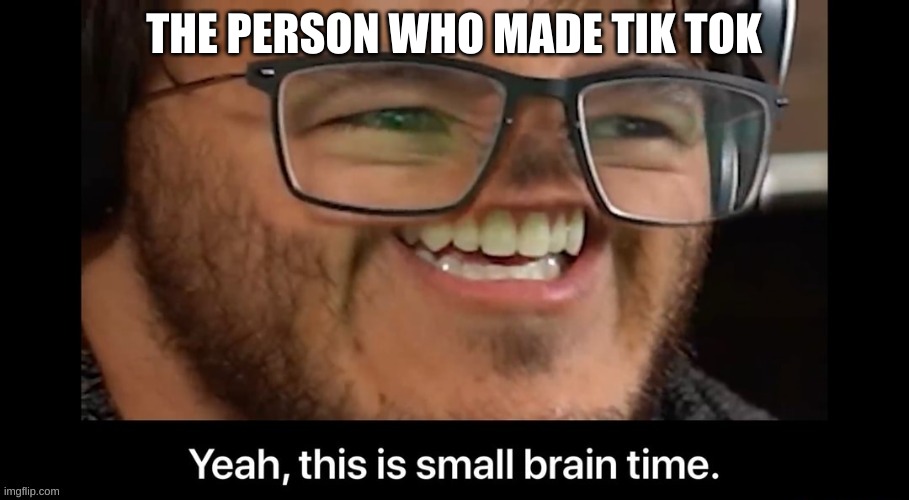 THE PERSON WHO MADE TIK TOK | image tagged in this is small brain time | made w/ Imgflip meme maker