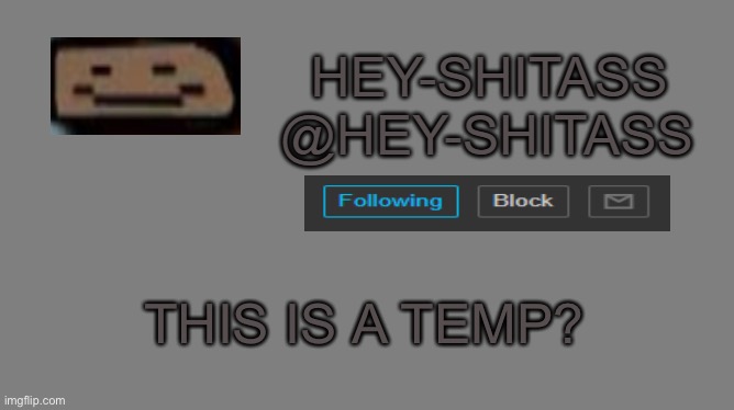 lol | THIS IS A TEMP? | image tagged in hey shitass announcement | made w/ Imgflip meme maker