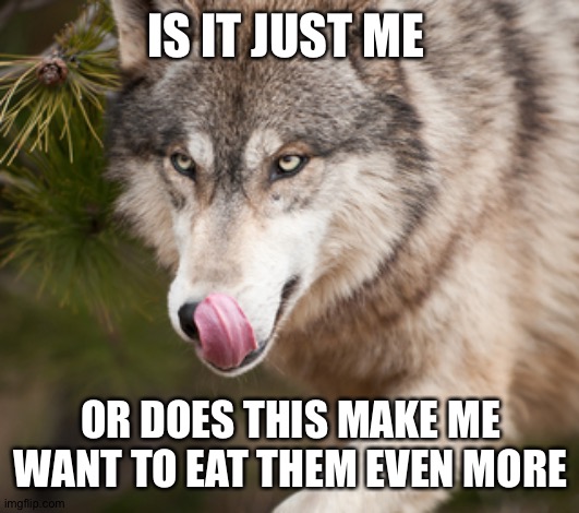 yummy | IS IT JUST ME OR DOES THIS MAKE ME WANT TO EAT THEM EVEN MORE | image tagged in yummy | made w/ Imgflip meme maker