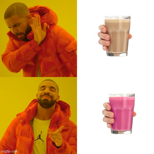 Straby milk is the new supreme milk | image tagged in memes,drake hotline bling | made w/ Imgflip meme maker