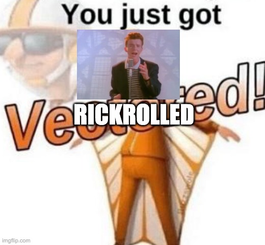 You just got vectored | RICKROLLED | image tagged in you just got vectored | made w/ Imgflip meme maker
