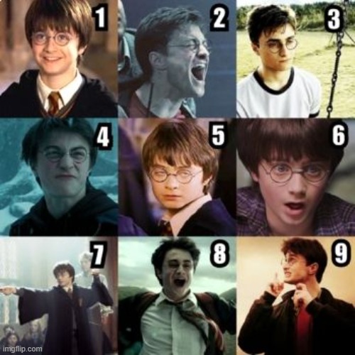 What Harry Potter character are you feeling today? I'm feeling 4 | image tagged in harry potter | made w/ Imgflip meme maker