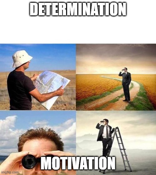 Looking for motivation | DETERMINATION; MOTIVATION | image tagged in looking for motivation | made w/ Imgflip meme maker