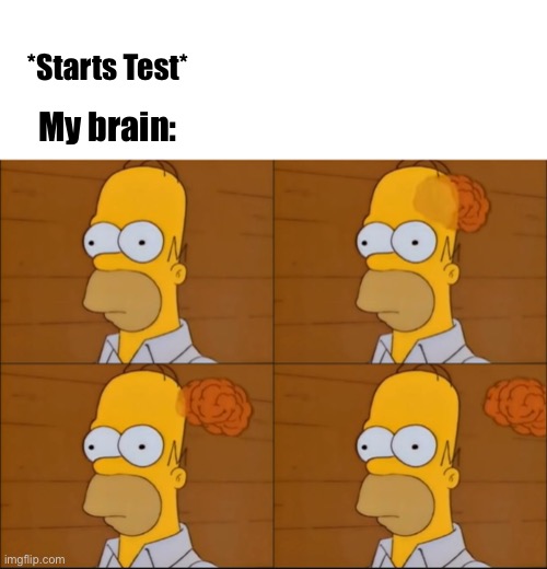 *Starts Test*; My brain: | image tagged in school,test,exams | made w/ Imgflip meme maker