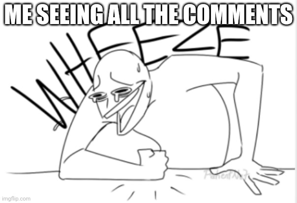 wheeze | ME SEEING ALL THE COMMENTS | image tagged in wheeze | made w/ Imgflip meme maker
