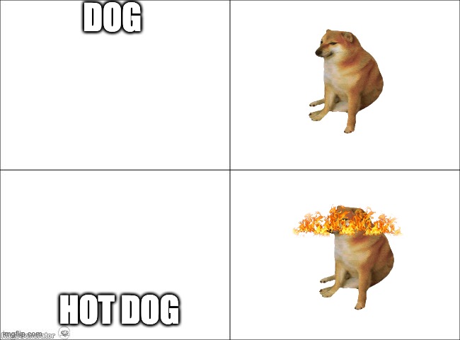Basic Four Panel Meme | DOG HOT DOG | image tagged in basic four panel meme | made w/ Imgflip meme maker
