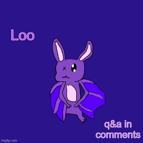 Loo the lil bat (QnA in comments) | Loo; q&a in comments | image tagged in original character,art | made w/ Imgflip meme maker