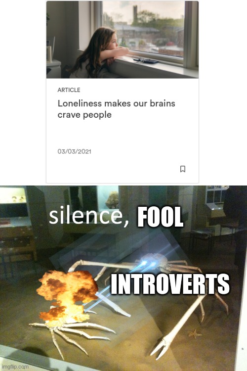 Where the introverts at? | FOOL; INTROVERTS | image tagged in silence | made w/ Imgflip meme maker