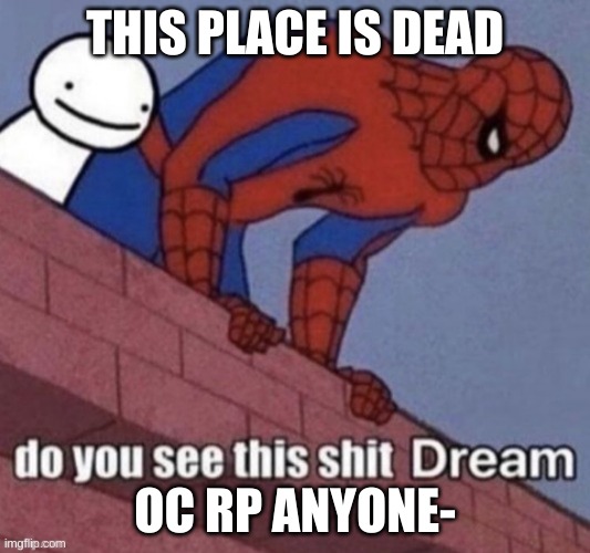 You see this shit Dream? | THIS PLACE IS DEAD; OC RP ANYONE- | image tagged in do you see this shit,oh wow are you actually reading these tags,never gonna give you up,never gonna let you down | made w/ Imgflip meme maker