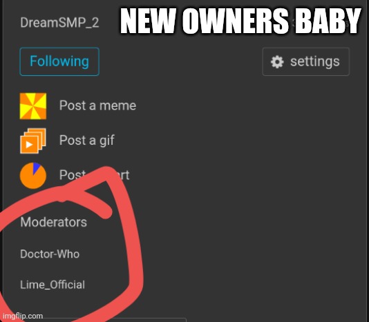 WELCOME THE NEW OWNERS BABY!! | NEW OWNERS BABY | image tagged in owner,dreamsmp,thedoctor,limeofficial | made w/ Imgflip meme maker