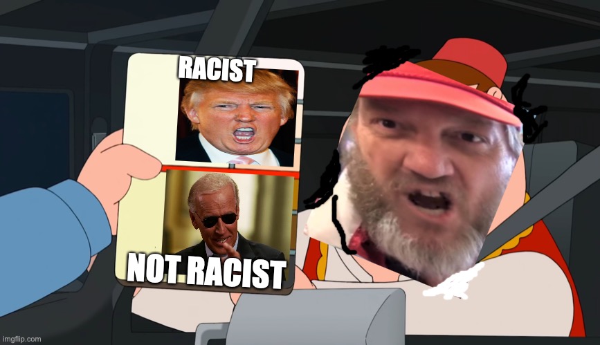 family guy race card | RACIST; NOT RACIST | image tagged in family guy race card | made w/ Imgflip meme maker