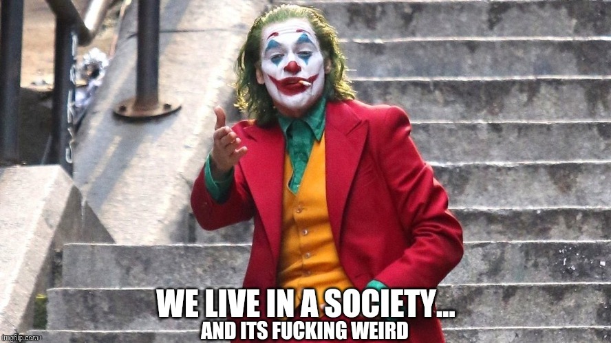 We live in a society | AND ITS FUCKING WEIRD | image tagged in we live in a society | made w/ Imgflip meme maker