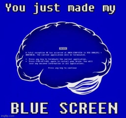 you just made my blue screen | image tagged in you just made my blue screen | made w/ Imgflip meme maker