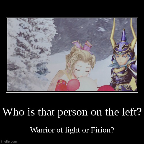 Warrior of light or Firion? | image tagged in funny,demotivationals,firion,warrior of light | made w/ Imgflip demotivational maker
