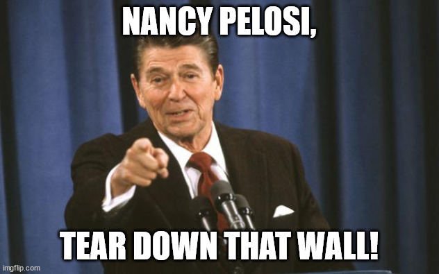 Why is our nation's Capitol behind a fence? | NANCY PELOSI, TEAR DOWN THAT WALL! | image tagged in ronald reagan,democrats suck,tear down that wall,nancy pelosi | made w/ Imgflip meme maker