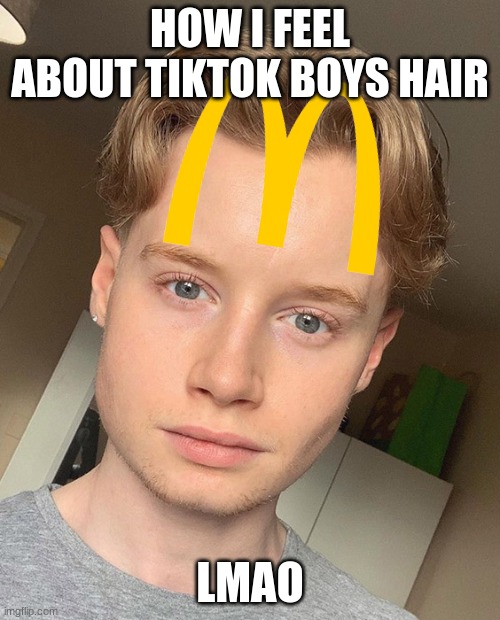 Mcdonalds | HOW I FEEL ABOUT TIKTOK BOYS HAIR; LMAO | image tagged in cring | made w/ Imgflip meme maker