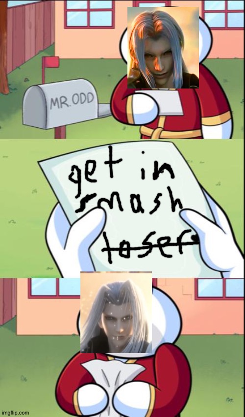 how he got in smash | image tagged in james gets mail,super smash bros ultimate,theodd1sout,memes,sephiroth,final fantasy | made w/ Imgflip meme maker