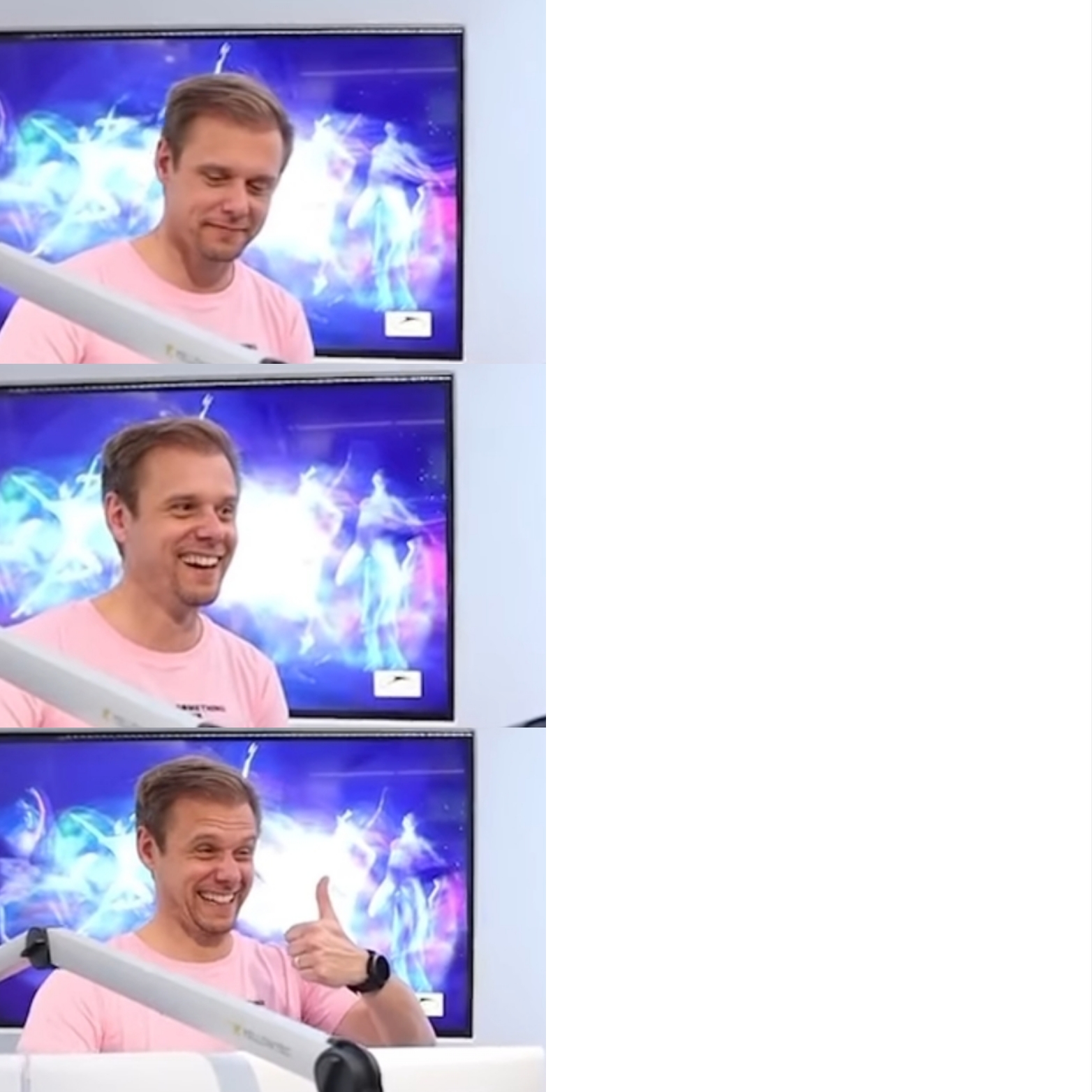 Armin van Buuren meme template (3 Panel) Blank Meme Template