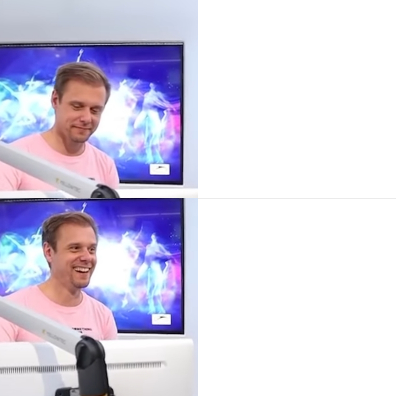 Armin van Buuren meme template (2 Panel V1) Blank Meme Template