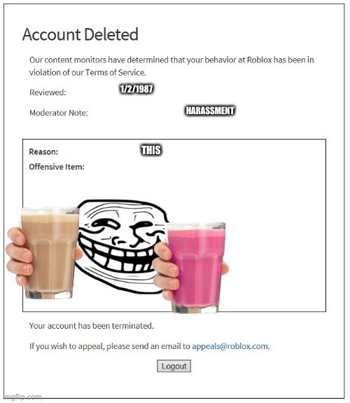 Meme Maker - Roblox admins! Banned for being a idiot Meme Generator!